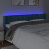 vidaXL T&ecirc;te de lit &agrave; LED Bleu fonc&eacute; 183x16x78/88 cm Velours
