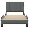 vidaXL Cadre de lit sans matelas Hanko gris fonc&eacute; 80x200 cm tissu
