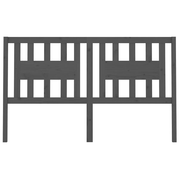 vidaXL T&ecirc;te de lit Gris 156x4x100 cm Bois massif de pin