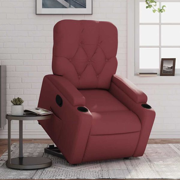 vidaXL Fauteuil inclinable Rouge bordeaux Similicuir