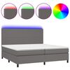 vidaXL Sommier &agrave; lattes de lit avec matelas et LED Gris 200x200 cm