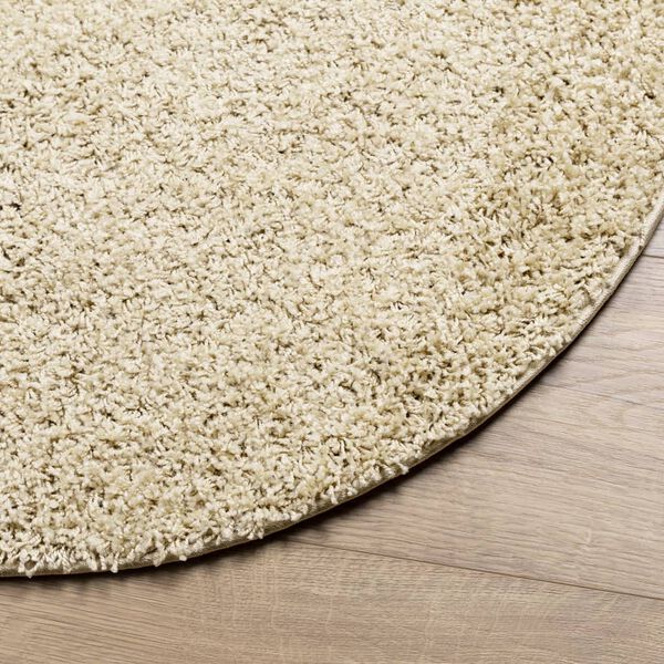 vidaXL Tapis shaggy PAMPLONA poils longs moderne dor&eacute; &Oslash; 100 cm