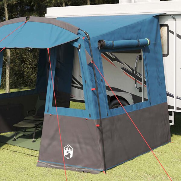 vidaXL Tente de hayon pour caravane avec toit Bleu 352 x 250 x 240 cm