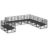 vidaXL Ensemble de canap&eacute; de jardin avec coussin 9 pcs Noir Aluminium
