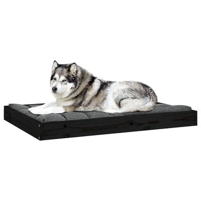 vidaXL Lit pour chien Noir 101,5x74x9 cm Bois de pin solide