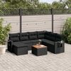 vidaXL Salon de jardin 8 pcs avec coussins noir r&eacute;sine tress&eacute;e