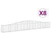 vidaXL Paniers &agrave; gabions arqu&eacute;s 8 pcs 400x30x40/60 cm Fer galvanis&eacute;