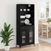 vidaXL Haut Armoire Ch&ecirc;ne noir 69,5 x 34 x 180 cm Bois d'ing&eacute;nierie