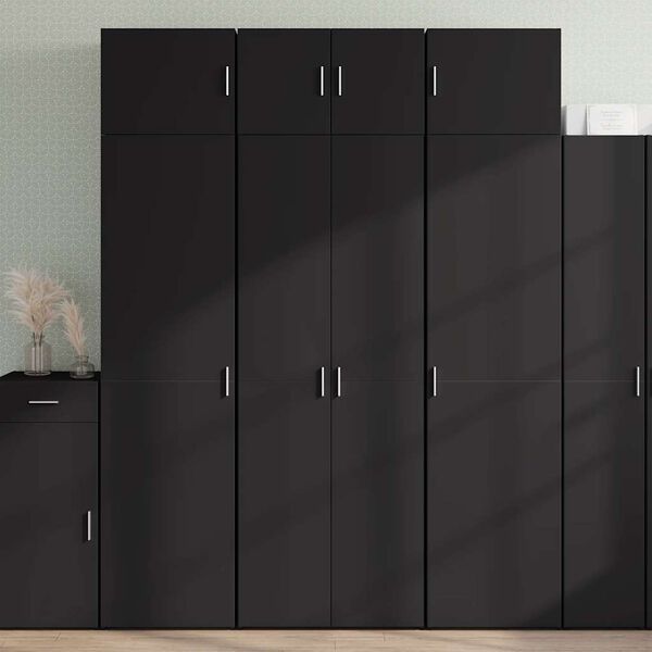 vidaXL Armoire de rangement noir 70x42,5x225 cm bois d'ing&eacute;nierie