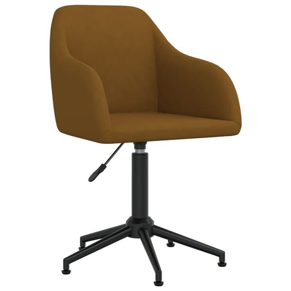 vidaXL Chaise pivotante de bureau Marron Velours
