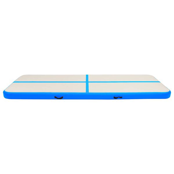vidaXL Tapis gonflable de gymnastique avec pompe 400x100x15cm PVC Bleu