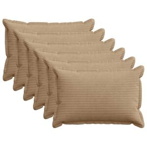vidaXL Housse de coussin 6 pc HOUTEN Marron 50 x 75 cm velours c&ocirc;tel&eacute;