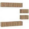 vidaXL Ensemble meuble TV 6 pc Ch&ecirc;ne artisanal Bois d'ing&eacute;nierie