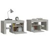 vidaXL Tables de chevet 2 pcs et lumi&egrave;res LED Gris b&eacute;ton 70x36,5x40 cm