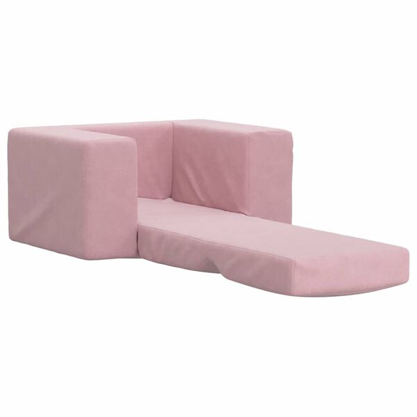 vidaXL Canapé-lit pour enfants Rose Peluche douce