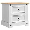 vidaXL Table de chevet Corona Blanc 53 x 39 x 47 cm Pin massif