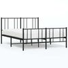 vidaXL Cadre de lit m&eacute;tal sans matelas avec pied de lit noir 120x200cm