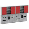 vidaXL Set de Cabinet d'Outils et Pegboard avec &eacute;tag&egrave;re 4 pcs Rouge