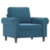 vidaXL Fauteuil avec repose-pied Bleu 60 cm Velours