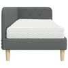 vidaXL Cadre de lit d'angle avec matelas Gris fonc&eacute; 80 x 200 cm tissu