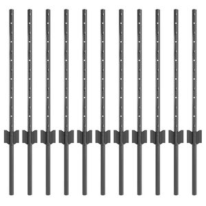 vidaXL Poteau de cl&ocirc;ture ench&acirc;ss&eacute; 11 pi&egrave;ces Gris 100 cm