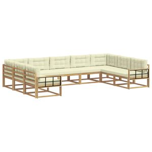 vidaXL Ensemble de canap&eacute;s d'ext&eacute;rieur 9 pcs Blanc et cr&egrave;me