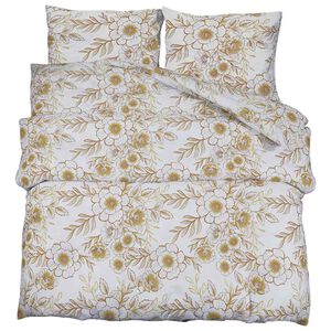 vidaXL Ensemble de housse de couette blanc et marron 220x240 cm Coton
