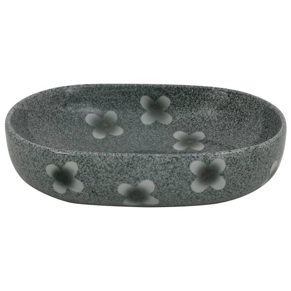 vidaXL Vasque &agrave; poser bleu ovale 59x40x14 cm c&eacute;ramique