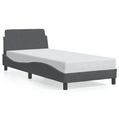 vidaXL Cadre de lit sans matelas gris foncé 90x200 cm velours