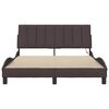 vidaXL Cadre de lit sans matelas Hanko marron foncé 140x200 cm tissu