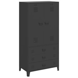 vidaXL Garde-robe industrielle Noir 90x50x180 cm M&eacute;tal