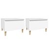 vidaXL Tables d'appoint 2 pcs Blanc 50x46x35 cm Bois d'ing&eacute;nierie