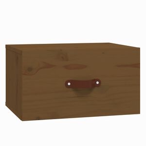 vidaXL Table de chevet murale Marron miel 40x29,5x22 cm