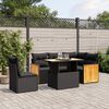 vidaXL Salon de jardin 6 pcs avec coussins noir r&eacute;sine tress&eacute;e