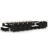 vidaXL Ensemble &agrave; manger de jardin 21pcs coussins noir r&eacute;sine tress&eacute;e