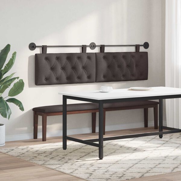 vidaXL T&ecirc;te de lit suspendue Marron fonc&eacute; 190 x 55 x 7 cm tissu