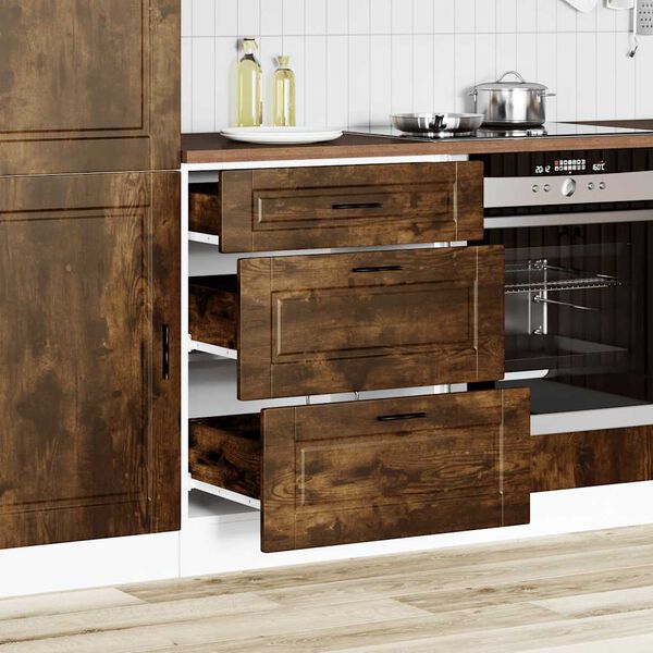 vidaXL Armoire de cuisine Porto ch&ecirc;ne fum&eacute; bois d'ing&eacute;nierie