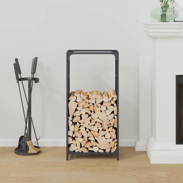 vidaXL Portant de bois chauffage anthracite 44x28x90 cm