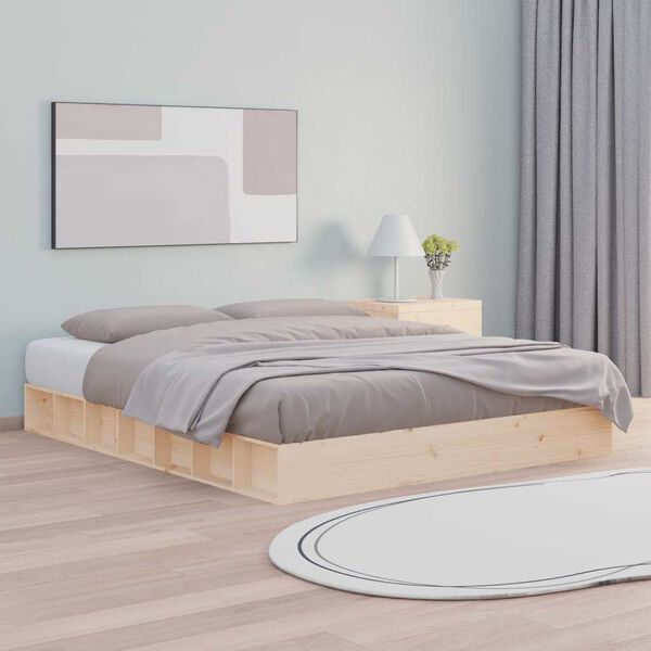 vidaXL Cadre de lit sans matelas 160x200 cm bois massif