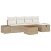 vidaXL Ensemble de canap&eacute; de jardin 6 pc Beige Poly rotin