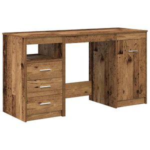 vidaXL Bureau avec armoire en bois ancien et bois d'ing&eacute;nierie