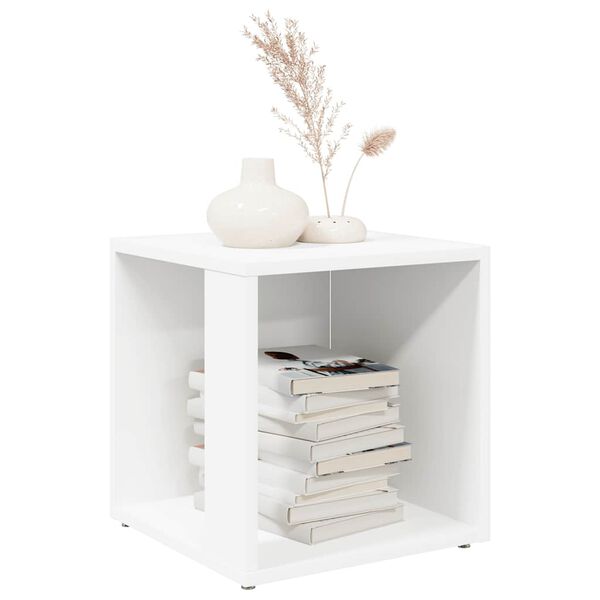 vidaXL Table d'appoint Blanc 33x33x34,5 cm Agglom&eacute;r&eacute;
