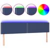 vidaXL T&ecirc;te de lit &agrave; LED Bleu 180x5x78/88 cm Tissu
