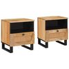 vidaXL Cabinet de chevet 2 pi&egrave;ces Naturel 40 x 33 x 46 cm