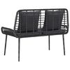 vidaXL Banc de jardin Noir et anthracite Rotin synthétique et acier