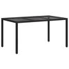 vidaXL Table de jardin pour repas Noir 150 x 90 x 75 cm Poly rotin