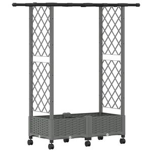 vidaXL Lit &Eacute;lev&eacute; avec Treillis et Toit Gris clair 122,5 x 40 x 127 cm
