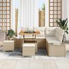 vidaXL Ensemble de canap&eacute; de jardin 8 pcs Beige Poly rotin
