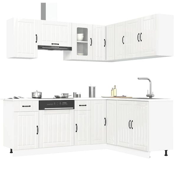 vidaXL Ensemble d'armoires de cuisine 11 pcs Lucca bois d'ing&eacute;nierie