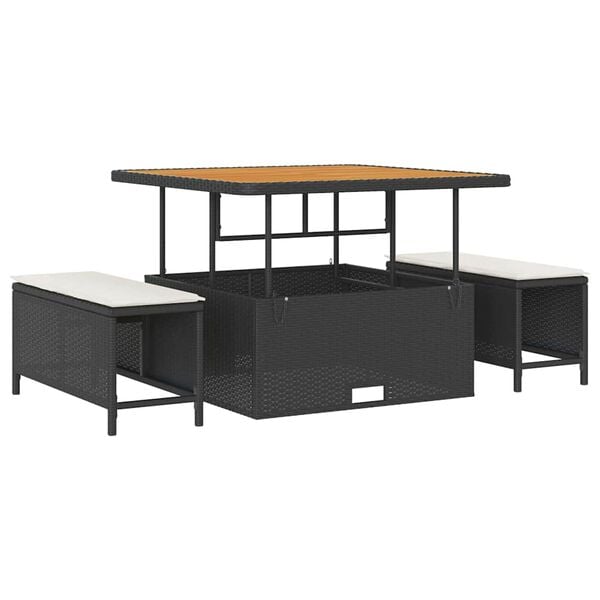 vidaXL Ensemble de canap&eacute; de jardin 8 pcs Noir polyrotin